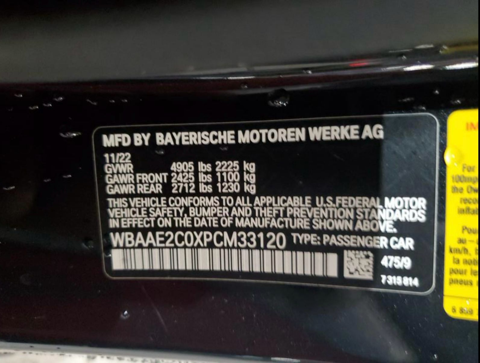 BMW 840i 2023 Black vin: WBAAE2C0XPCM33120